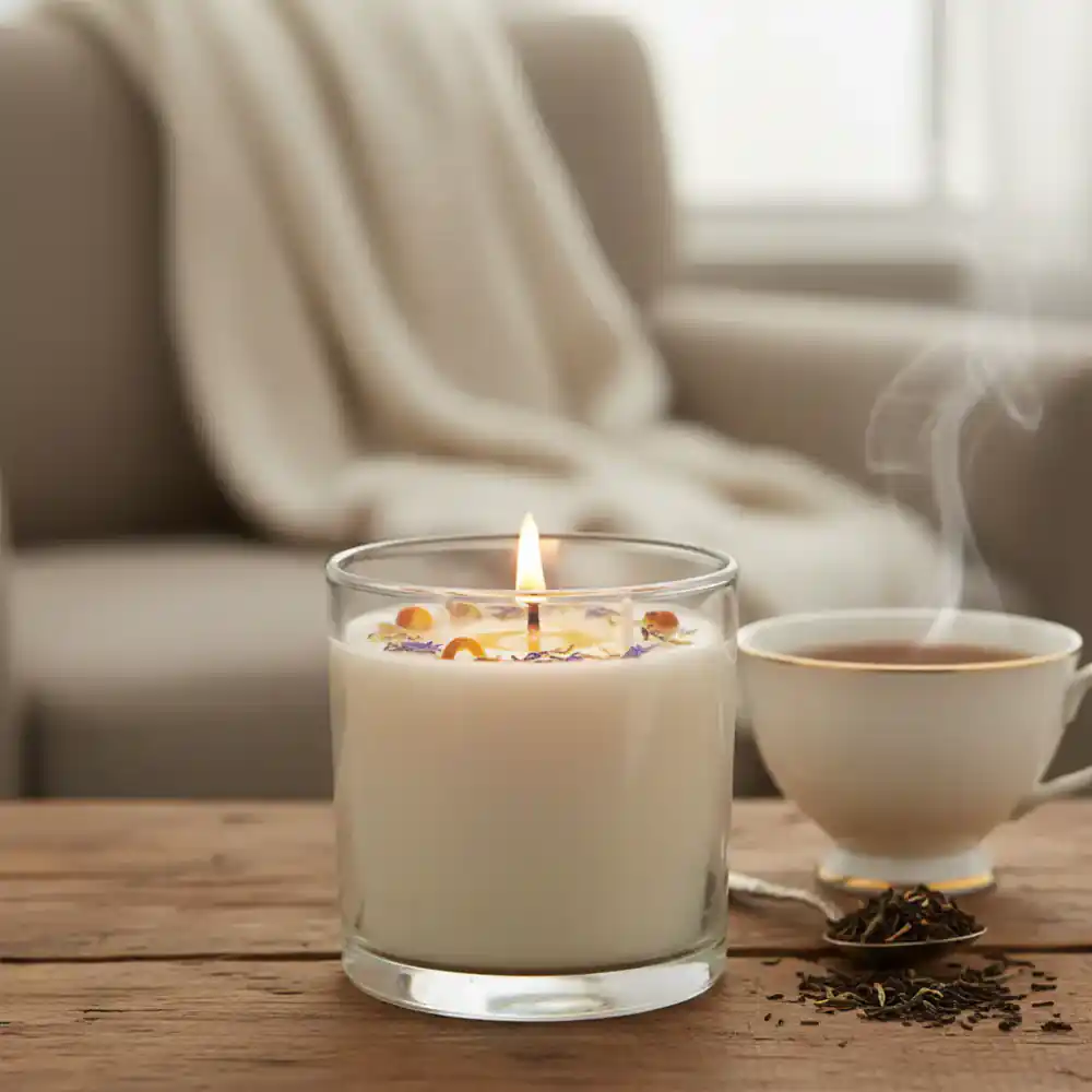 Earl Grey Candle with botanical flecks